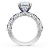 Cushion Solitaire Engagement Ring w/ Marquise & Pear Band - Image 2