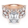 Emerald Solitaire Engagement Ring w/ Marquise & Pear Band