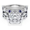 Princess Solitaire Engagement Ring w/ Marquise & Pear Band