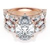 Pear Solitaire Engagement Ring w/ Marquise & Pear Band