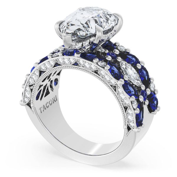Pear Solitaire Engagement Ring w/ Marquise & Pear Band - Image 3
