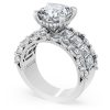 Cushion Solitaire Engagement Ring w/ Emerald & Pear Band - Image 3