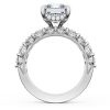 Emerald Solitaire Engagement Ring w/ Emerald & Pear Band - Image 2