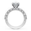 Oval Solitaire Engagement Ring w/ Emerald & Pear Band - Image 2