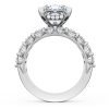 Princess Solitaire Engagement Ring w/ Emerald & Pear Band - Image 2