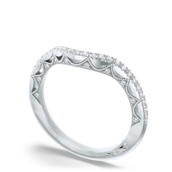 French Pavé Diamond Wedding Band - Image 3