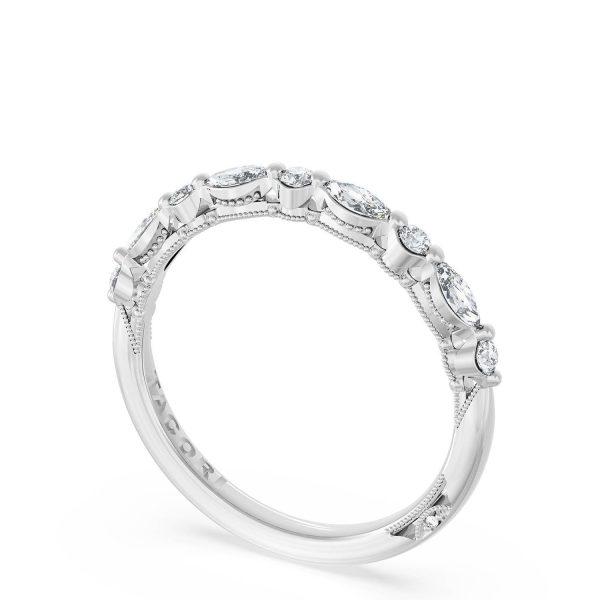 Marquise and Round Diamond Wedding Band, 2.20mm - Image 3