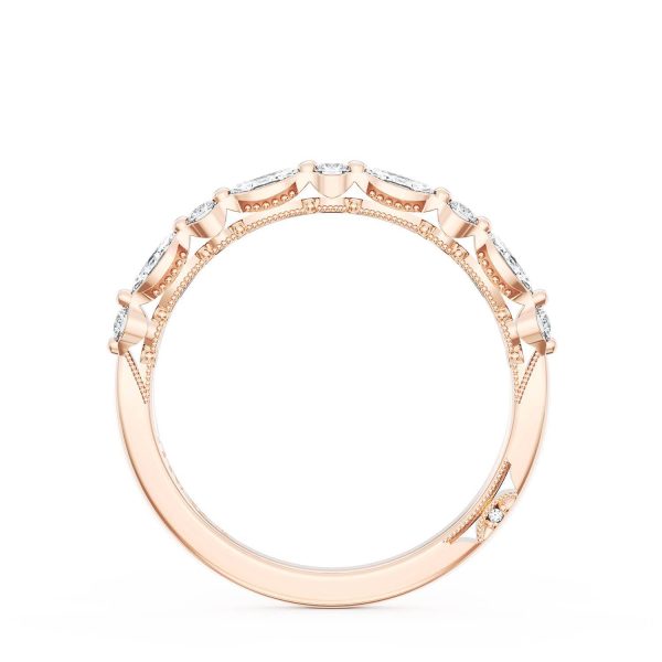 Marquise and Round Diamond Wedding Band, 2.20mm - Image 2