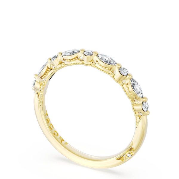 Marquise and Round Diamond Wedding Band, 2.20mm - Image 2