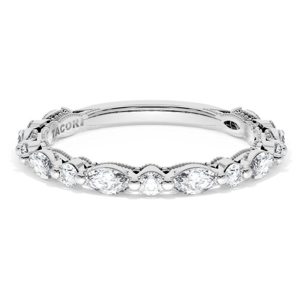 Marquise and Round Diamond Wedding Band, 2.20mm