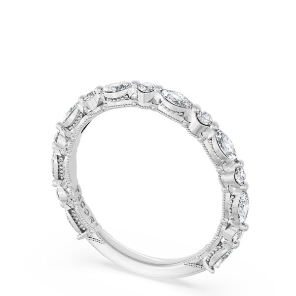 Marquise and Round Diamond Wedding Band, 2.20mm - Image 3