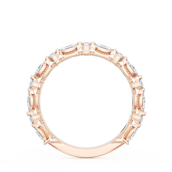 Marquise and Round Diamond Wedding Band, 2.20mm - Image 2