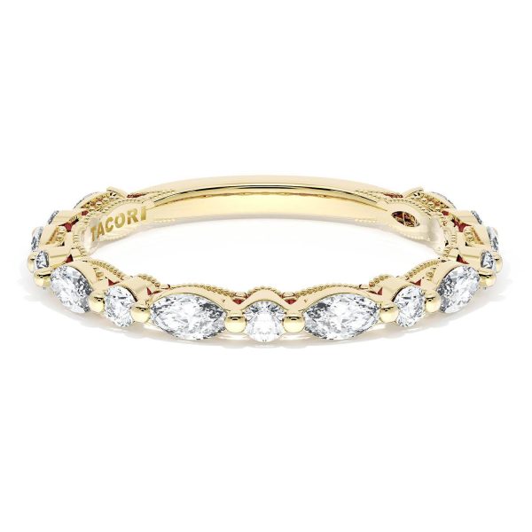 Marquise and Round Diamond Wedding Band, 2.20mm