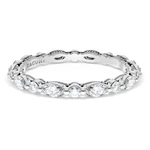 Marquise and Round Diamond Wedding Band, 2.20mm
