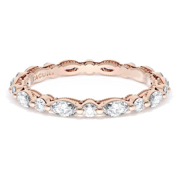 Marquise and Round Diamond Wedding Band, 2.20mm