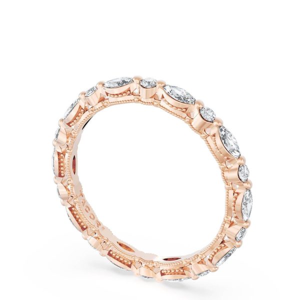 Marquise and Round Diamond Wedding Band, 2.20mm - Image 3