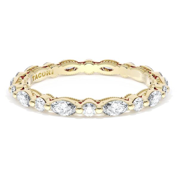 Marquise and Round Diamond Wedding Band, 2.20mm