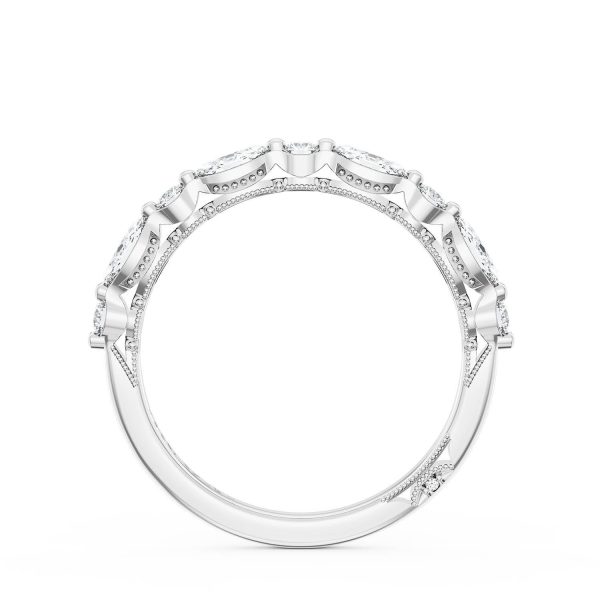 Marquise and Round Diamond Wedding Band, 2.80mm - Image 2