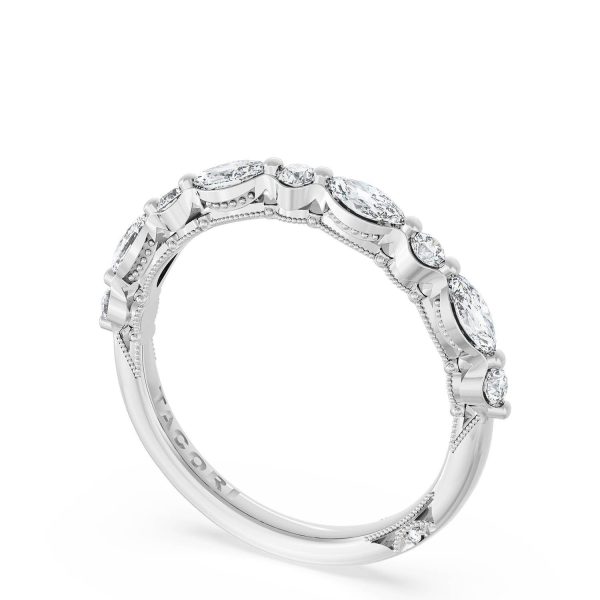Marquise and Round Diamond Wedding Band, 2.80mm - Image 3