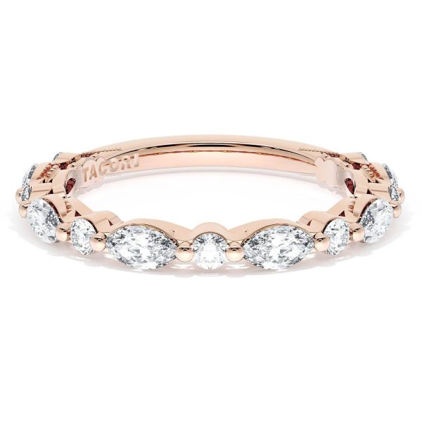 Marquise and Round Diamond Wedding Band, 2.80mm