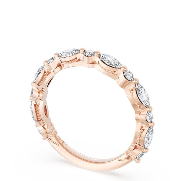 Marquise and Round Diamond Wedding Band, 2.80mm - Image 3