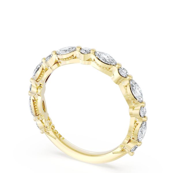 Marquise and Round Diamond Wedding Band, 2.80mm - Image 3