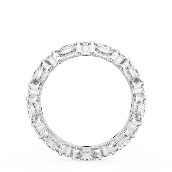 Marquise and Round Diamond Wedding Band, 2.80mm - Image 2
