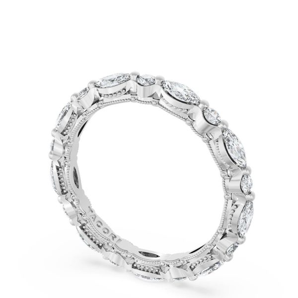 Marquise and Round Diamond Wedding Band, 2.80mm - Image 3