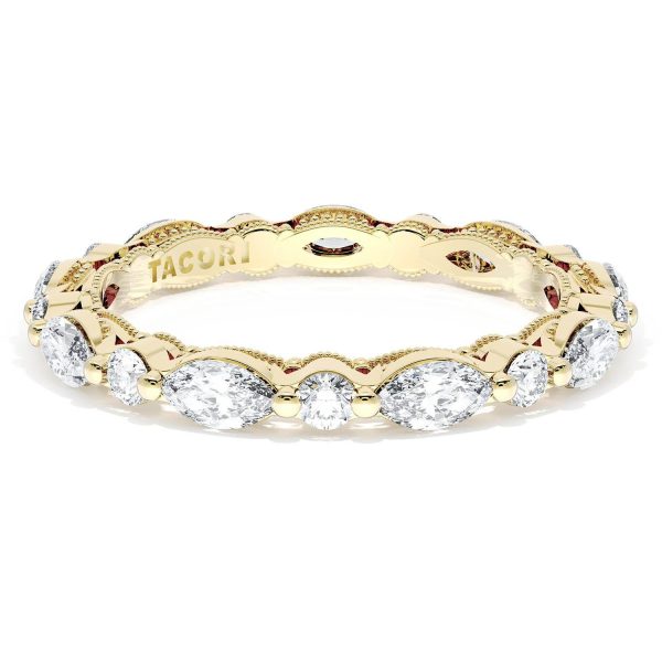 Marquise and Round Diamond Wedding Band, 2.80mm