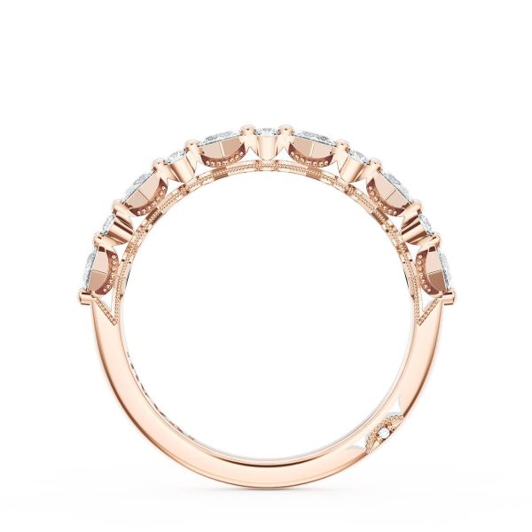 Carré and Round Diamond Wedding Band, 3.70mm - Image 2
