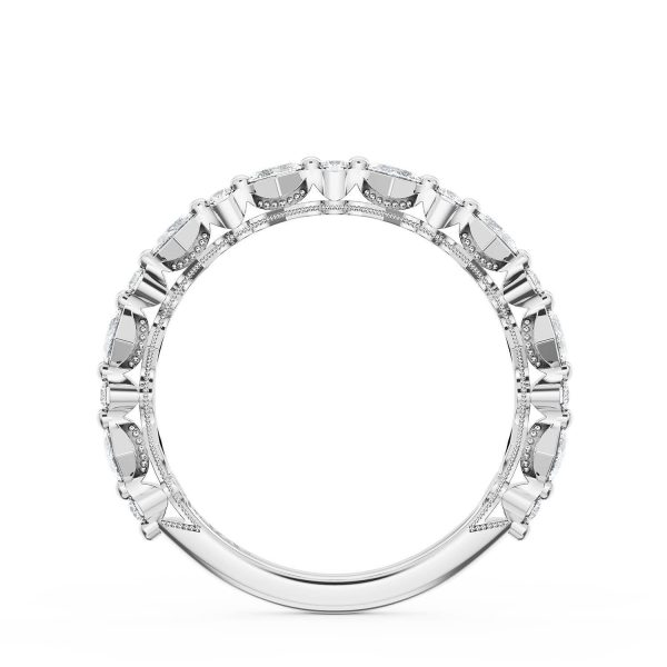 Carré and Round Diamond Wedding Band, 3.70mm - Image 2