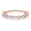 Carré and Round Diamond Wedding Band, 3.70mm