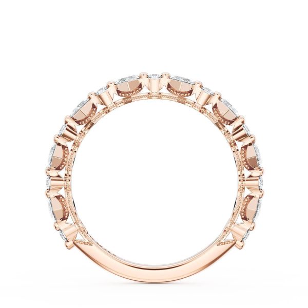 Carré and Round Diamond Wedding Band, 3.70mm - Image 2
