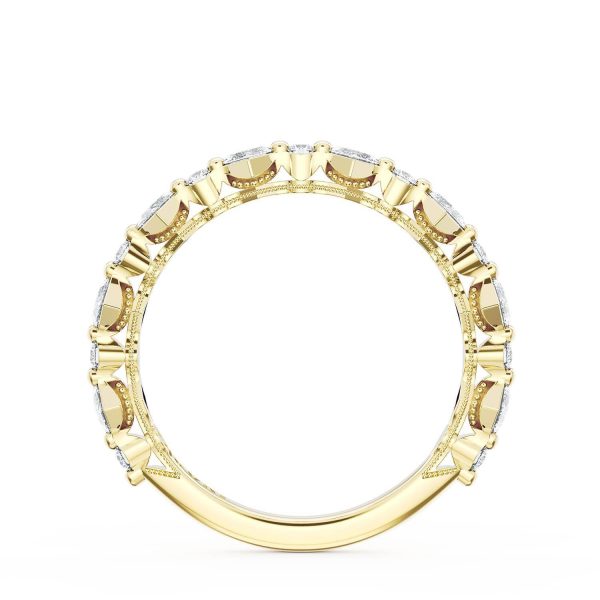 Carré and Round Diamond Wedding Band, 3.70mm - Image 2