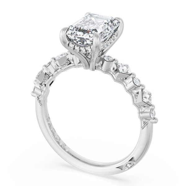 Emerald Solitaire Engagement Ring - Image 3