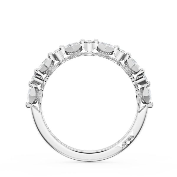 Carré and Round Diamond Wedding Band, 4.00mm - Image 2