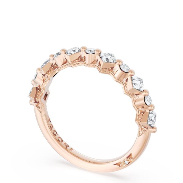Carré and Round Diamond Wedding Band, 4.00mm - Image 2
