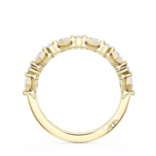 Carré and Round Diamond Wedding Band, 4.00mm - Image 2