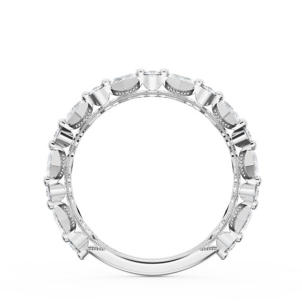 Carré and Round Diamond Wedding Band, 4.00mm - Image 2