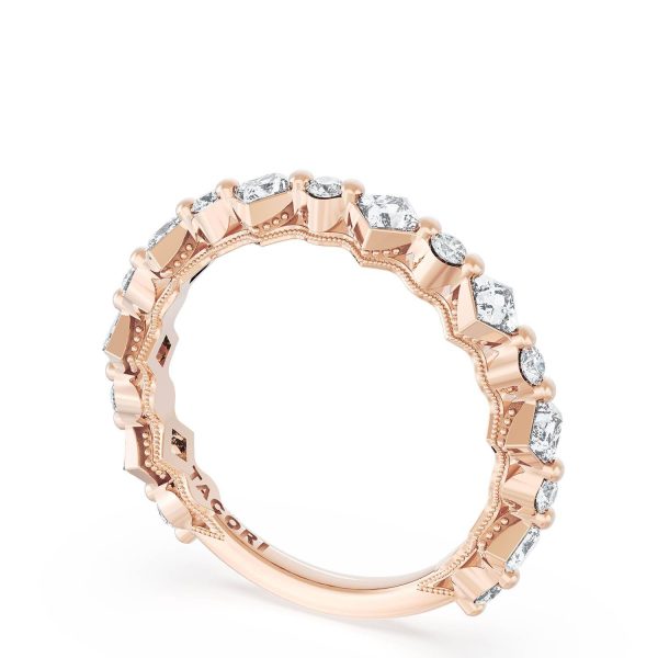 Carré and Round Diamond Wedding Band, 4.00mm - Image 3