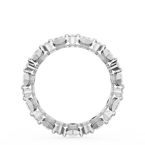 Carré and Round Diamond Wedding Band, 4.00mm - Image 2