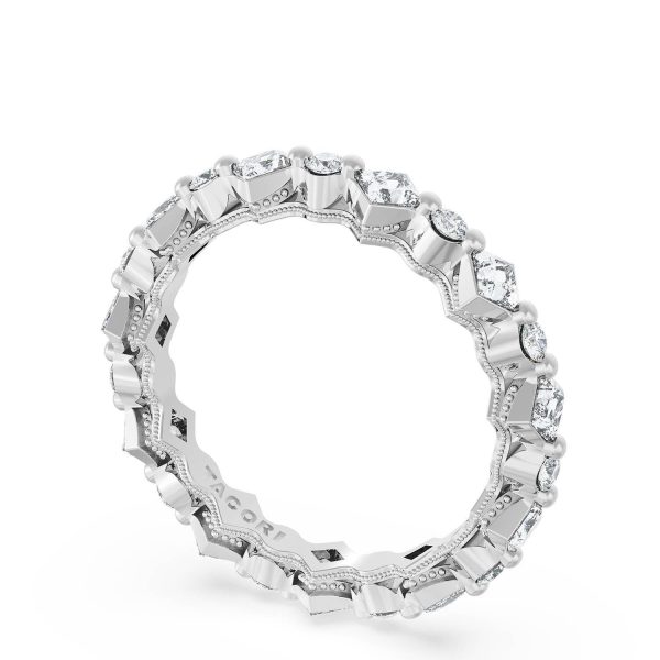 Carré and Round Diamond Wedding Band, 4.00mm - Image 3