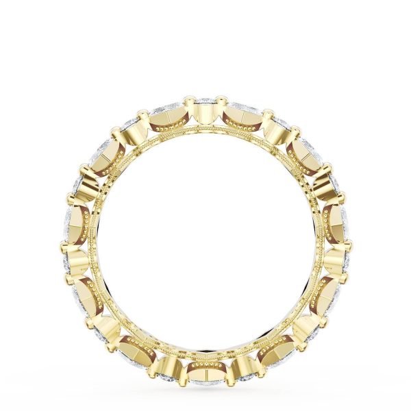 Carré and Round Diamond Wedding Band, 4.00mm - Image 2