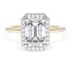 Emerald Bloom Two-Tone Engagement Ring