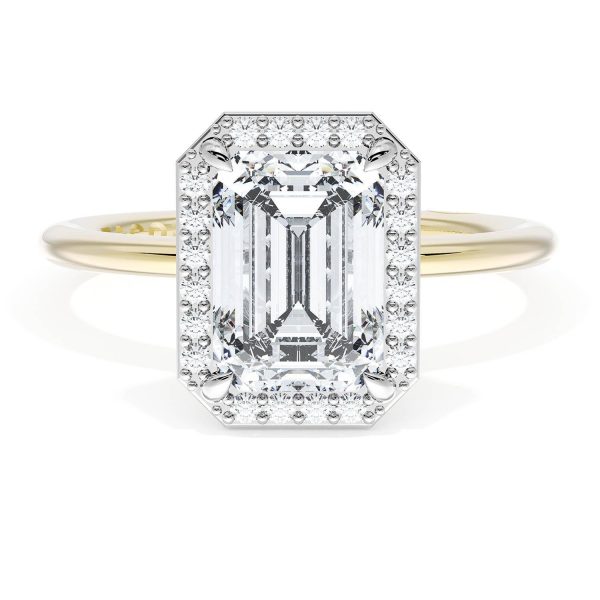 Emerald Bloom Two-Tone Engagement Ring