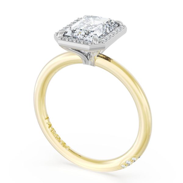 Emerald Bloom Two-Tone Engagement Ring - Image 4