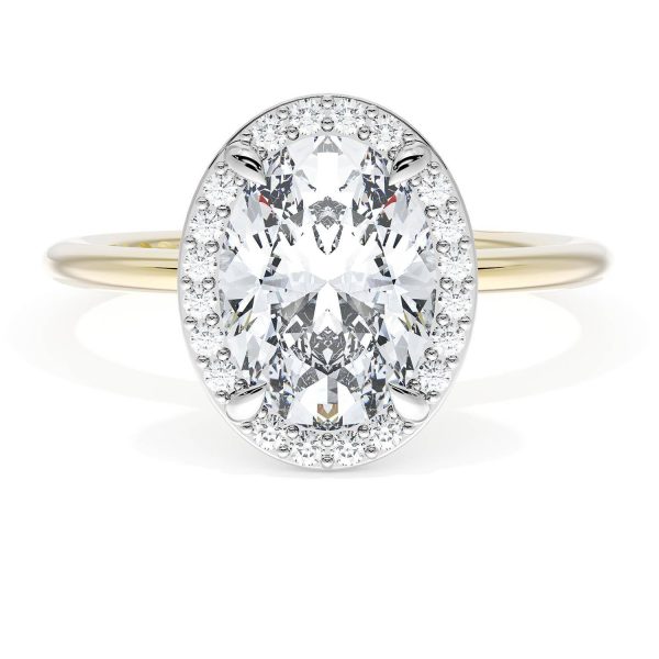 Oval Bloom Two-Tone Engagement Ring