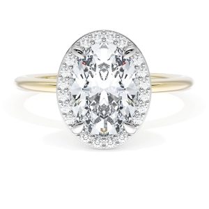 Oval Bloom Two-Tone Engagement Ring