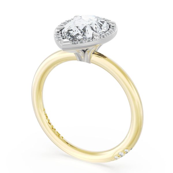 Pear Bloom Two-Tone Engagement Ring - Image 4