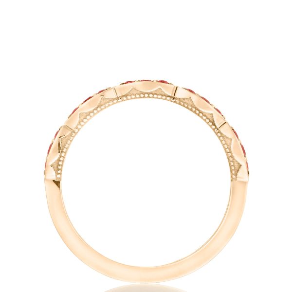 Marquise Design Wedding Band with Ruby - Image 2